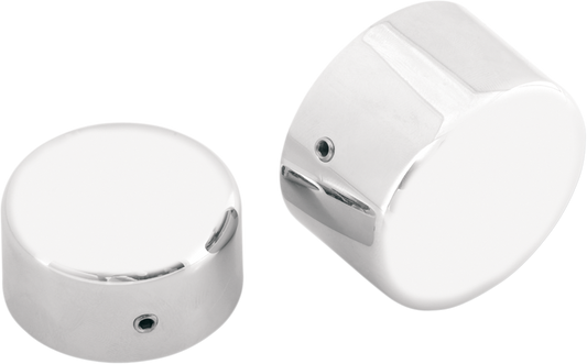 Drag Specialties Chrome Rear Axle Caps Covers 2008-2017 Harley FXD FXST FLST