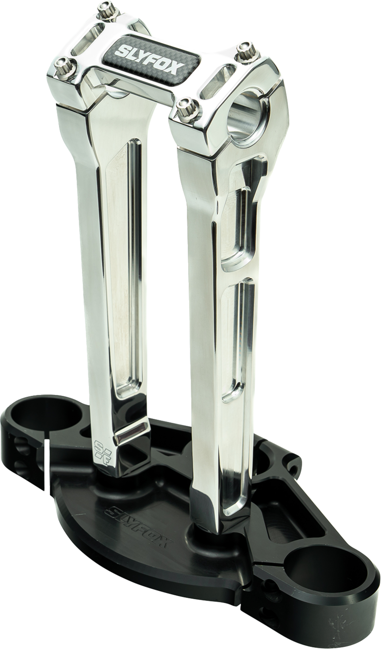 Slyfox 10" Raw 1-1/8" Clamping Straight Handlebar Riser Kit for Harley Davidson