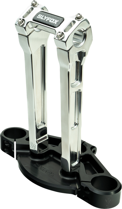 Slyfox 10" Raw 1-1/8" Clamping Straight Handlebar Riser Kit for Harley Davidson