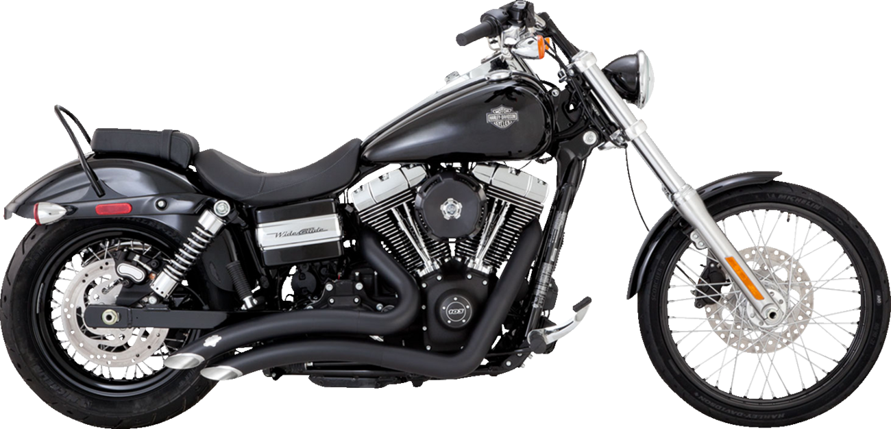 Vance & Hines Big Radius 2-2 Black PCX Exhaust System for 06-09 Harley Dyna FXD