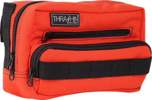 Thrashin Supply Orange Motorcycle Handlebar Storage Bag Plus for Harley THB-0028