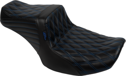 Le Pera Tailwhip Blue Diamond Stitch Seat for 2023-2025 Harley Touring FLHX FLTR