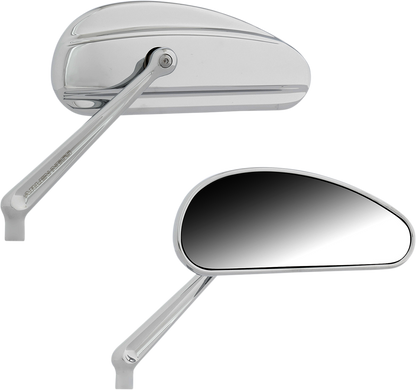Arlen Ness Downdraft Chrome Smooth Forged Handlebar Motorcycle Mirror Set Harley