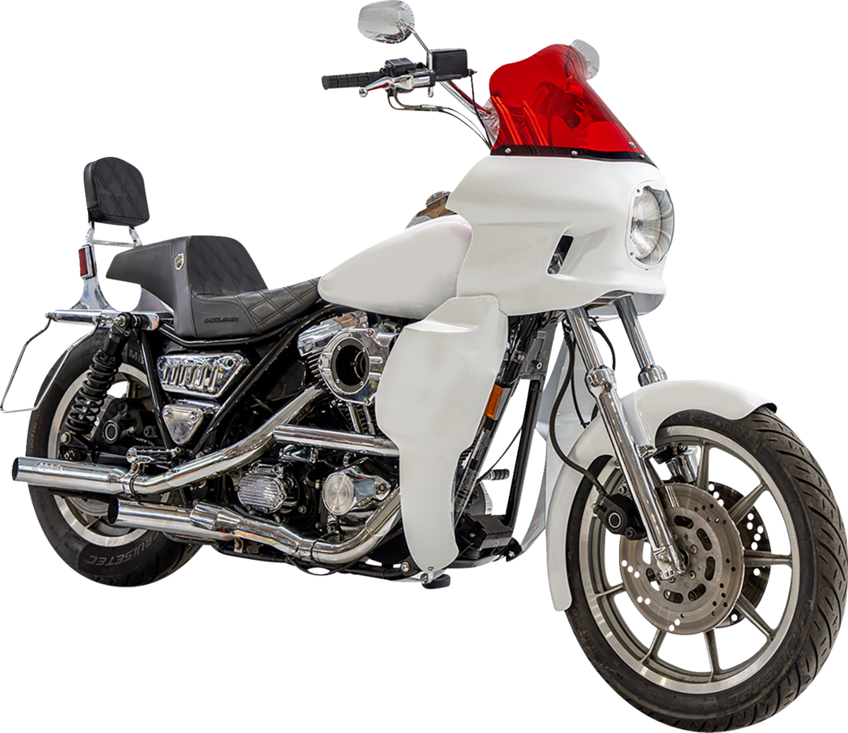 Klock Werks Kolor Flare 12.5" Red Windshield fits Saddlemen S-RT Mini Fairing