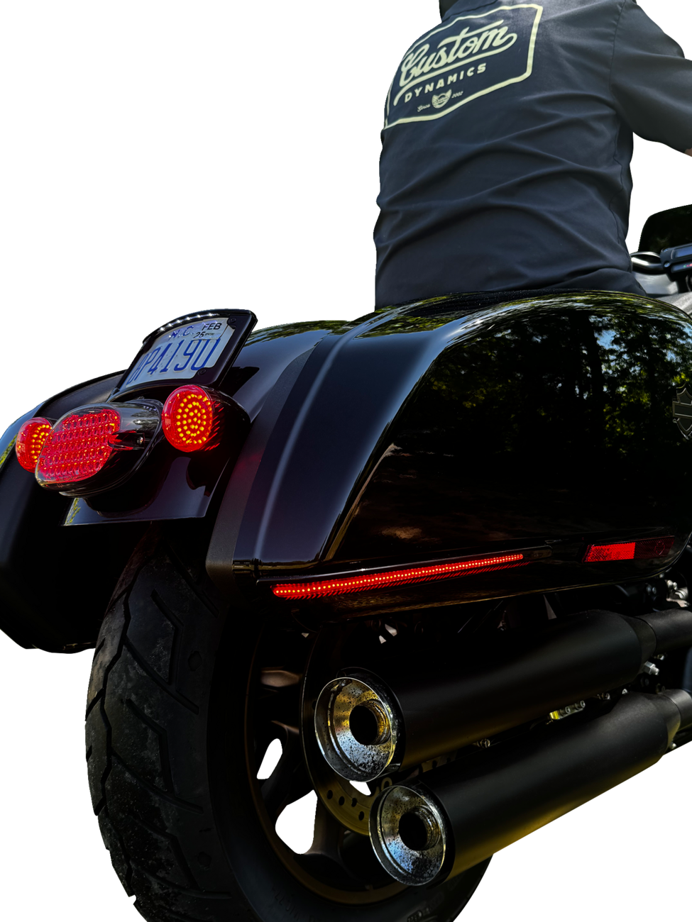 Custom Dynamics Red Lens LED Saddlebag Lights for 2018-2024 Harley Low Rider