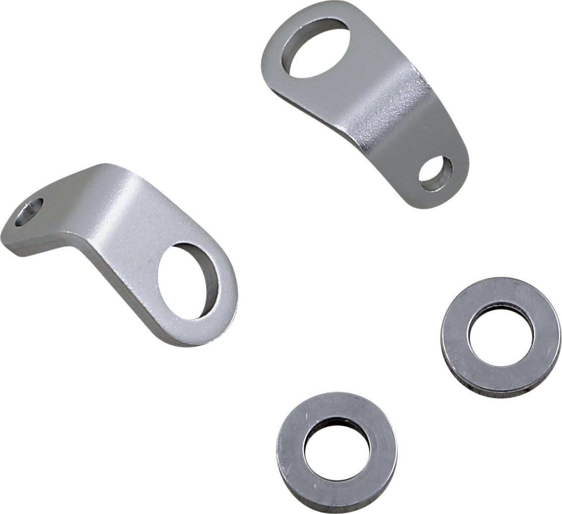 Custom Dynamics Silver Micro Bullet Turn Signal L Mounting Brackets for Harley