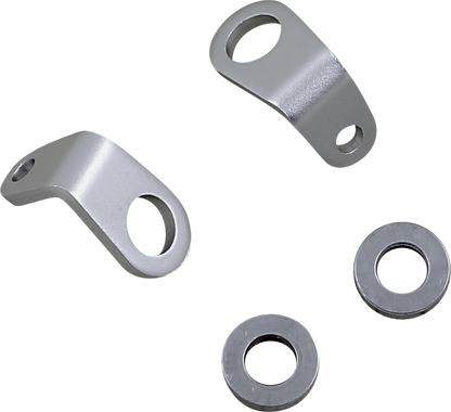 Custom Dynamics Silver Micro Bullet Turn Signal L Mounting Brackets for Harley