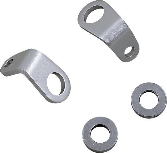 Custom Dynamics Silver Micro Bullet Turn Signal L Mounting Brackets for Harley