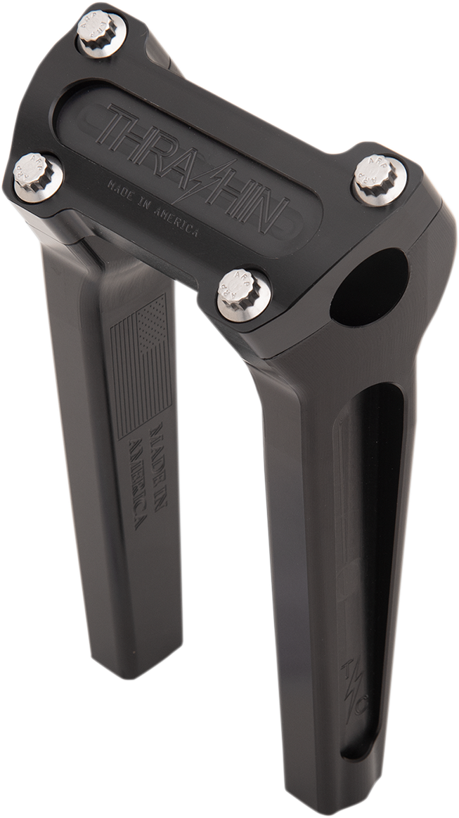 Thrashin Supply Black 8" Straight Motorcycle Handlebar Riser Kit for Harley