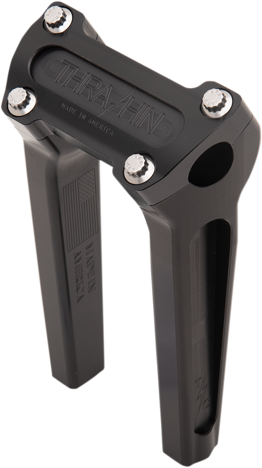 Thrashin Supply Black 8" Straight Motorcycle Handlebar Riser Kit for Harley
