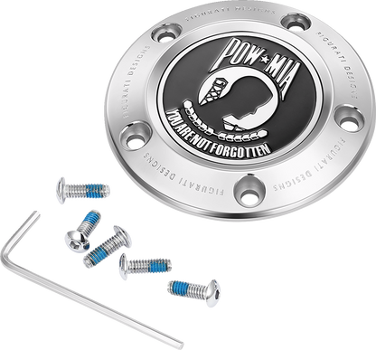 Figurati Designs POW-MIA Stainless Steel Timing Cover for 1999-2017 Harley