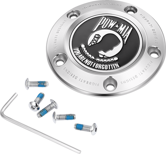 Figurati Designs POW-MIA Stainless Steel Timing Cover for 1999-2017 Harley