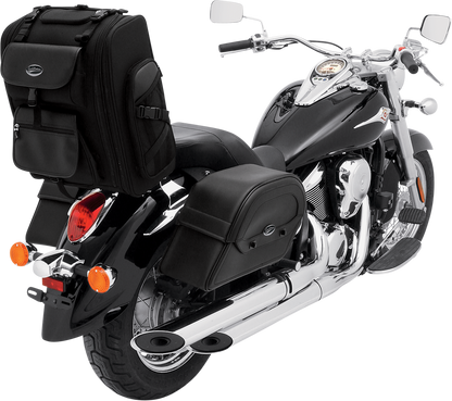 Saddlemen Universal Motorcycle Leather Zipper Sissy Backrest Bar Bag Harley