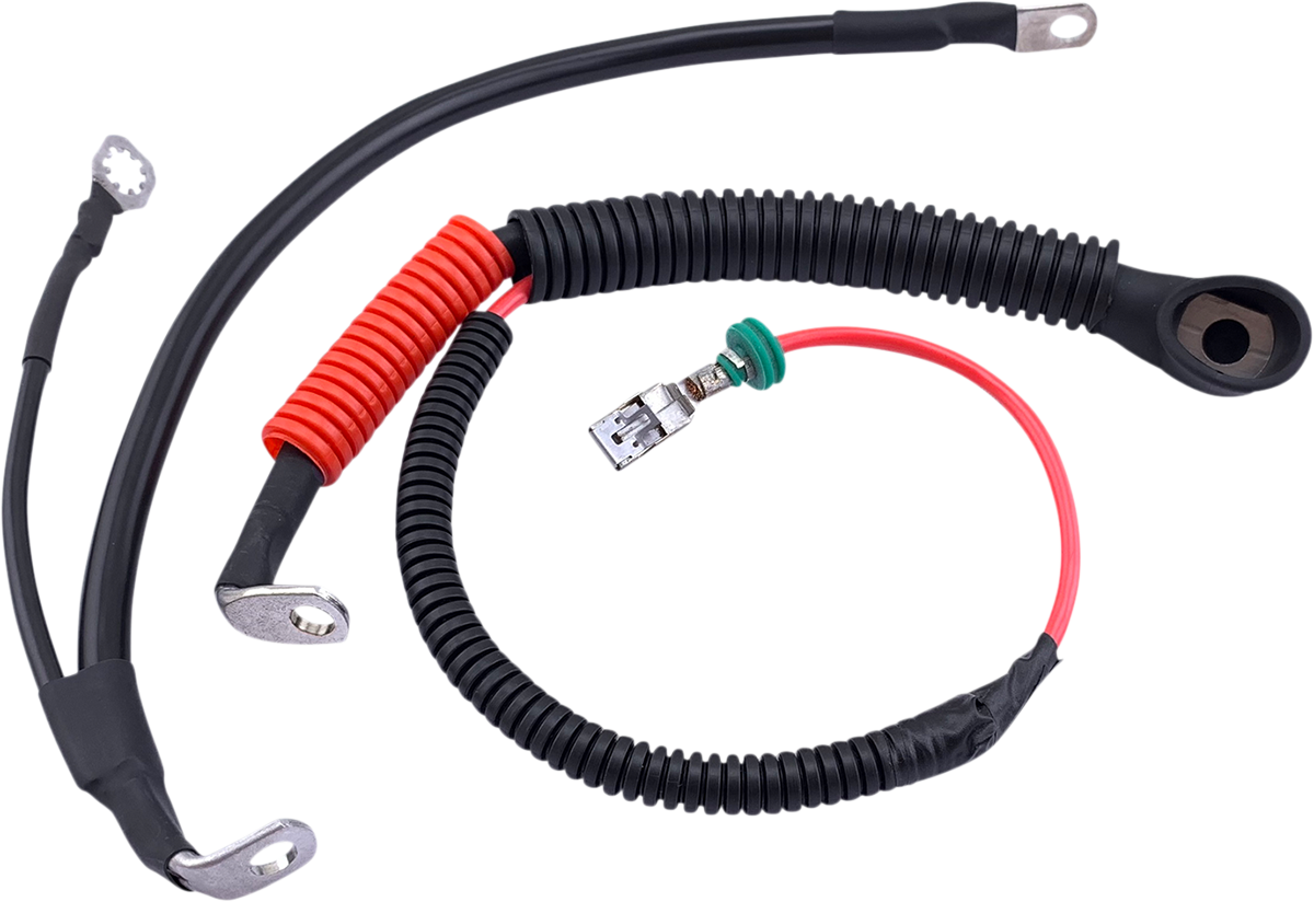 Drag Specialties Black Ring Terminal Battery Cable Kit 09-13 Harley Touring
