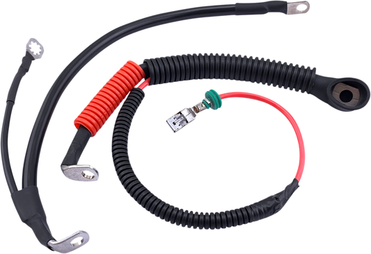 Drag Specialties Black Ring Terminal Battery Cable Kit 09-13 Harley Touring