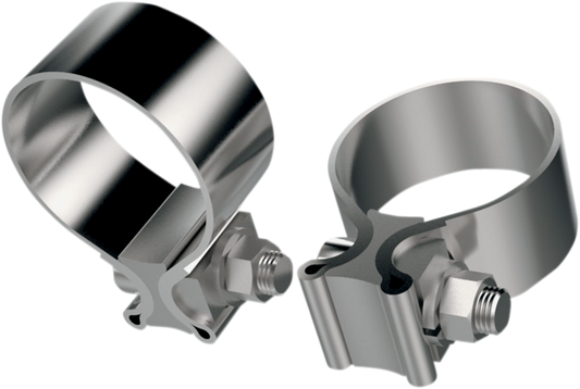 Khrome Werks Stainless Steel Universal 1.75" Exhaust Muffler Clamps for Harley