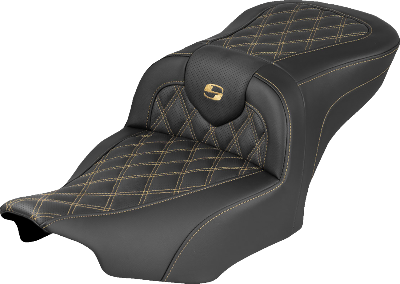 Saddlemen Roadsofa Gold Lattice Stitch Gel Seat fits 2023-2025 Harley Touring