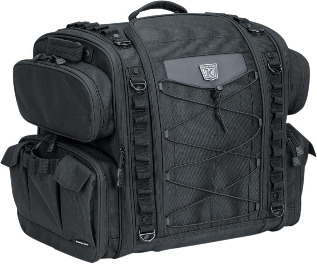 Kuryakyn 5284 Black Textile Momentum Road Warrior Rear Rack Bag for Harley