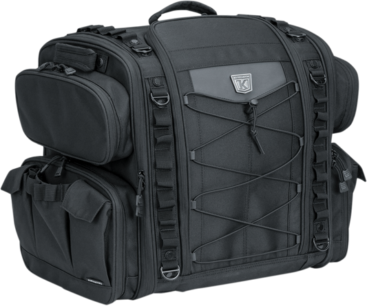 Kuryakyn 5284 Black Textile Momentum Road Warrior Rear Rack Bag for Harley