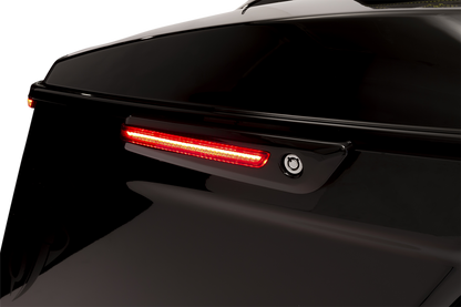 Ciro Black Red LED Saddlebag Hinge Latch Covers 2014-2024 Harley Touring Models