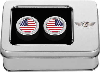Figurati Designs American Flag Short Magnetic Docking Hardware Covers for Harley