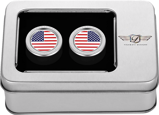 Figurati Designs American Flag Short Magnetic Docking Hardware Covers for Harley