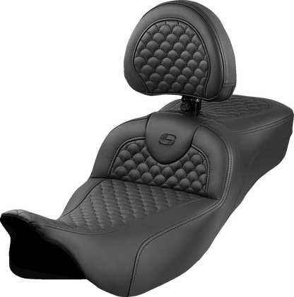 Saddlemen Roadsofa Scallop Extended Seat & Backrest for 2008-2025 Harley Touring