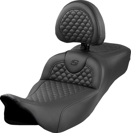 Saddlemen Roadsofa Scallop Extended Seat & Backrest for 2008-2024 Harley Touring