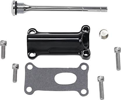 Drag Specialties Black Engine Oil Spout Kit 99-01 Harley Touring FLHR FLTR FLHT