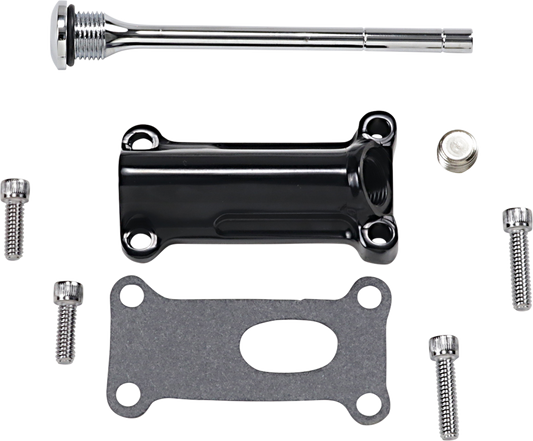 Drag Specialties Black Engine Oil Spout Kit 99-01 Harley Touring FLHR FLTR FLHT