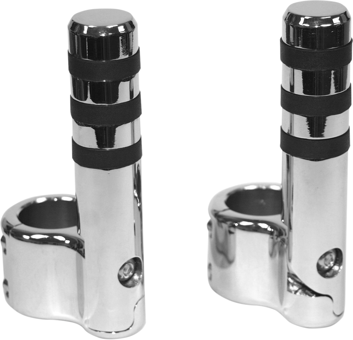 Lindby Chrome Driver Clamp on Highway Freeway Bar Engine Guard 1-1/2" Footpegs