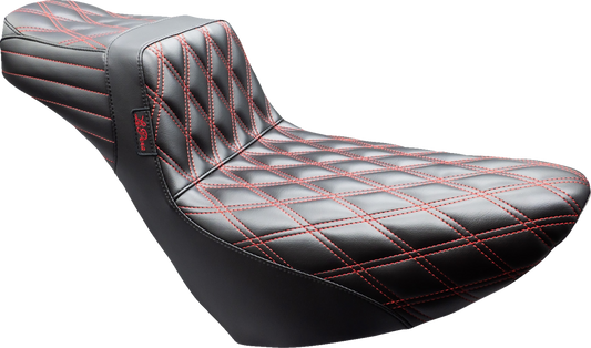 Le Pera Tailwhip Daddy Long Leg Red Diamond Seat for 2018-25 Harley Softail FXLR