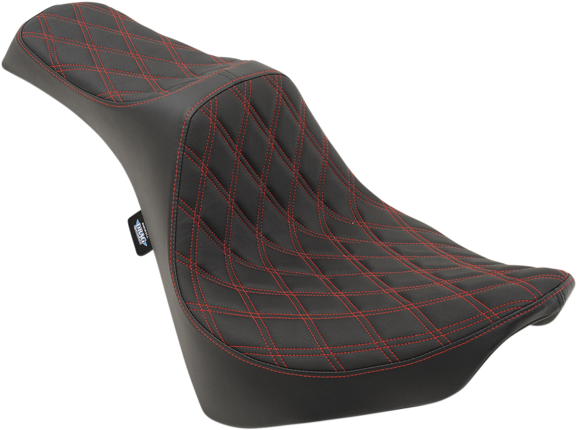 Drag Specialties Predator Red Diamond Seat for 2018-2025 Harley Softail FXBB