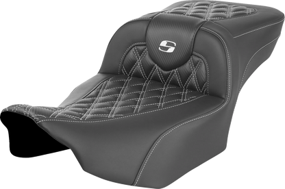 Saddlemen Roadsofa White Lattice Carbon Extended Gel Seat 2023-25 Harley Touring