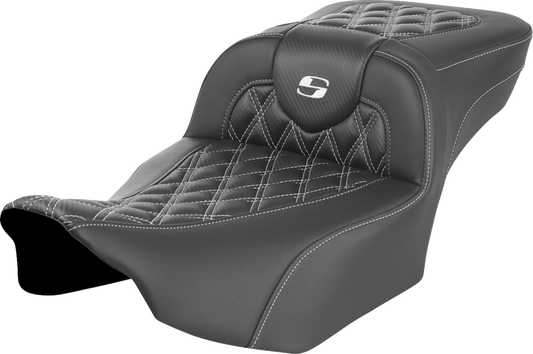 Saddlemen Roadsofa White Lattice Carbon Extended Gel Seat 2023-25 Harley Touring