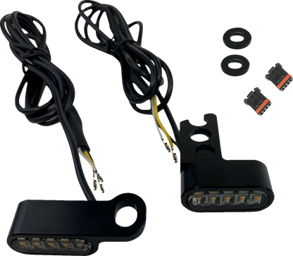 Custom Dynamics Mirror Mount Front Turn Signals 2008-2024 Harley Touring Softail