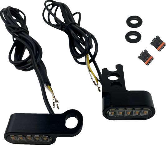 Custom Dynamics Mirror Mount Front Turn Signals 2008-2024 Harley Touring Softail