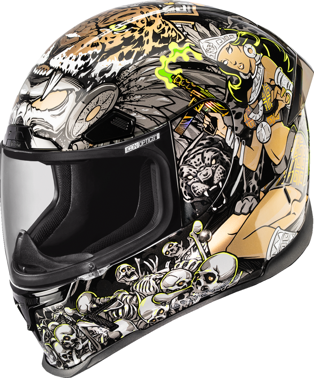 Icon Airframe Pro Aztec Nine Gold Full Face Adult Street Motorcycle Helmet