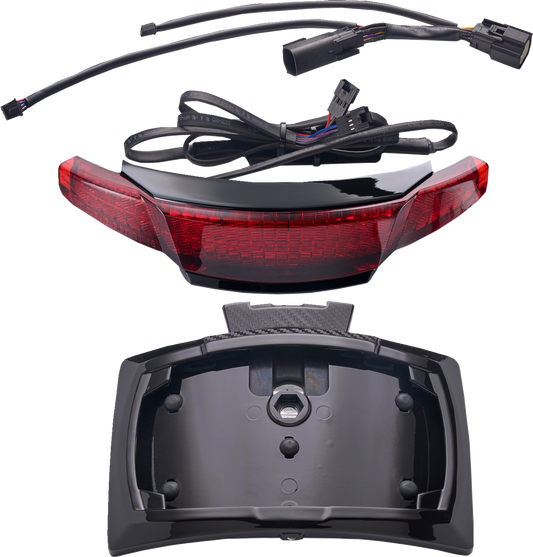 Ciro Latitude Black Taillight & License Plate Holder 2014-2024 Harley Touring