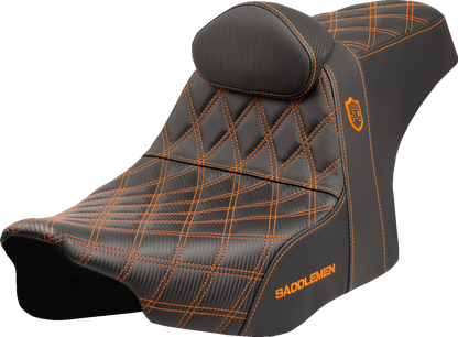 Saddlemen SDC Pro Orange Lattice Seat & Backrest fits 2023-2026 Harley Touring