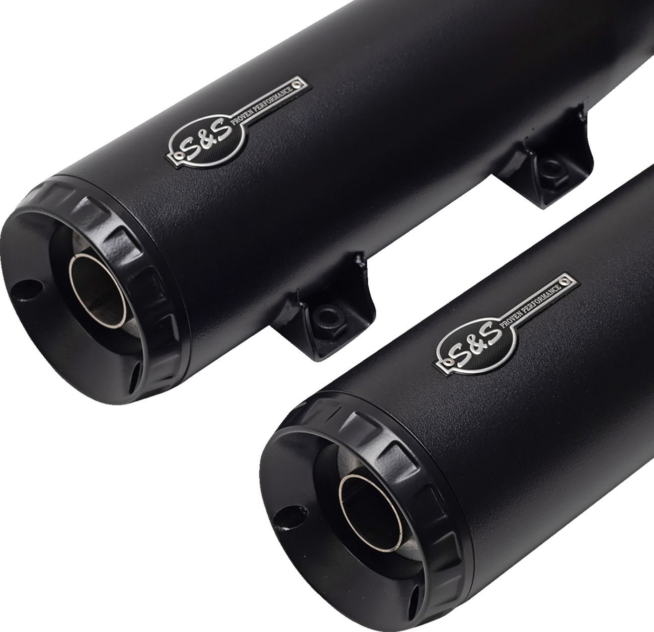 S&S Grand National Black Slip On Mufflers fits 2015-23 Indian Scout Bobber Sixty