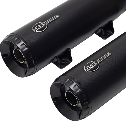 S&S Grand National Black Slip On Mufflers fits 2015-23 Indian Scout Bobber Sixty