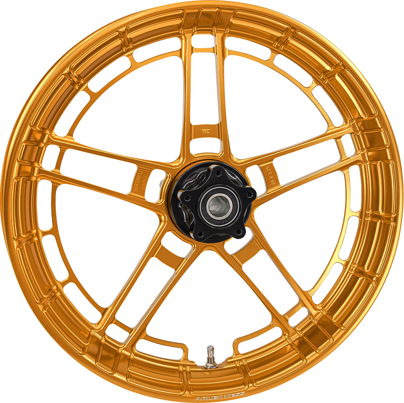 Arlen Ness Flatline Gold 19" x 3.25" Front Motorcycle Wheel for Harley Davidson
