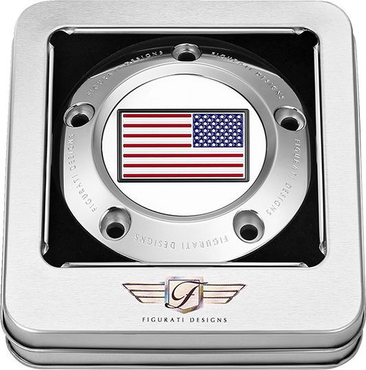 Figurati Designs American Flag Timing Cover for 1999-2017 Harley Davidson