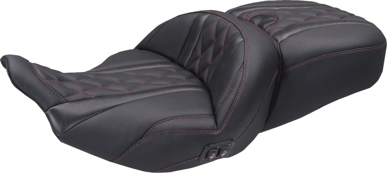 Mustang Super Tour Dark Red Diamond Heated Seat 2023-26 Harley Street Road Glide