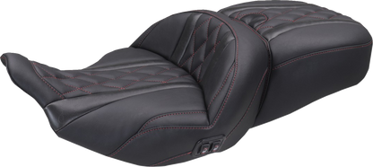 Mustang Super Tour Dark Red Diamond Heated Seat 2023-26 Harley Street Road Glide