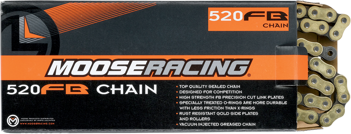 Moose Racing 520FB Gold Silver 114 Link Off road Dirt Bike Drive Rivet Chain