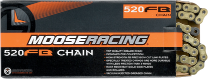 Moose Racing 520FB Gold Silver 114 Link Off road Dirt Bike Drive Rivet Chain