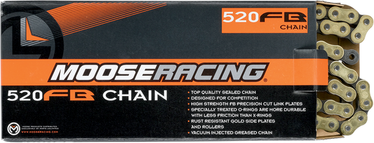 Moose Racing 520FB Gold Silver 114 Link Off road Dirt Bike Drive Rivet Chain