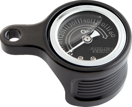 Arlen Ness Black Oil Pressure Gauge Kit for 2017-2024 Harley Touring Softail M8